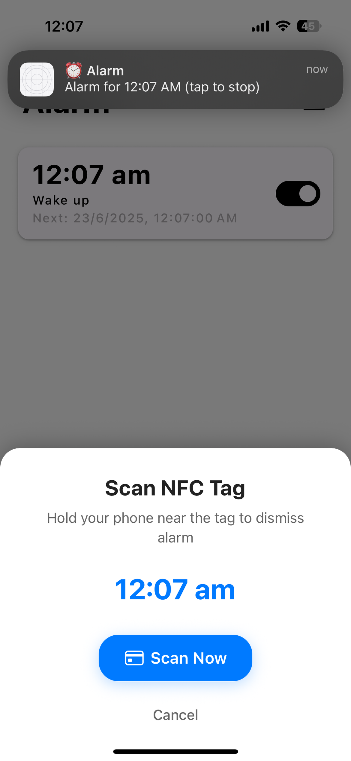 NFC scan example